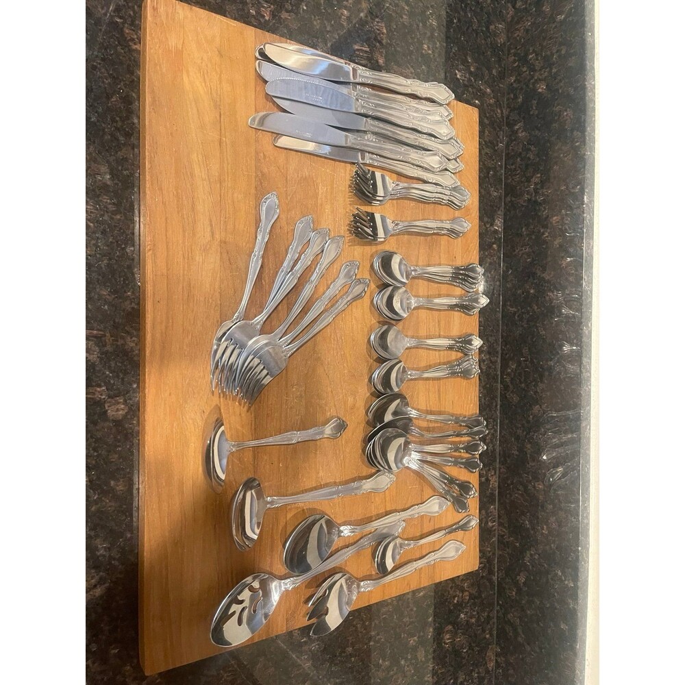 50-piece Auberg stainless steel flatware set